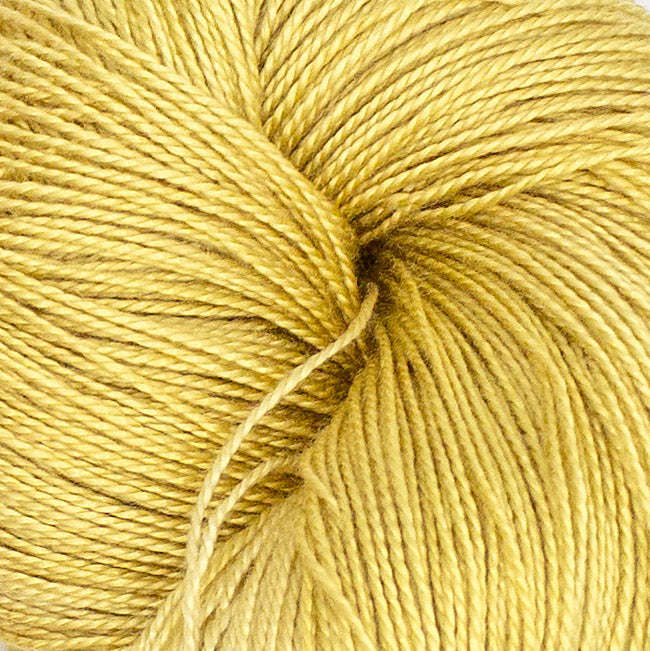 Hand-Dyed 5/2 Tencel™ 4 oz yarn skein - Naturally dyed by Jean Haley Dye + Design. Color 10 - Yellow