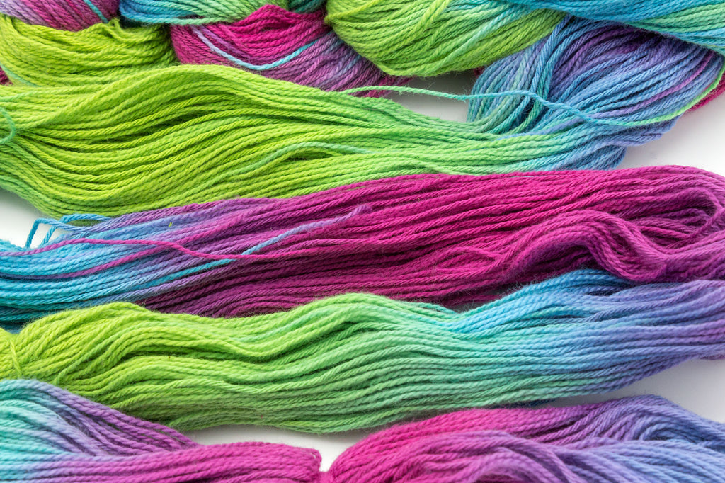 Mardi Gras Hand-Painted Cotton Warp Yarn