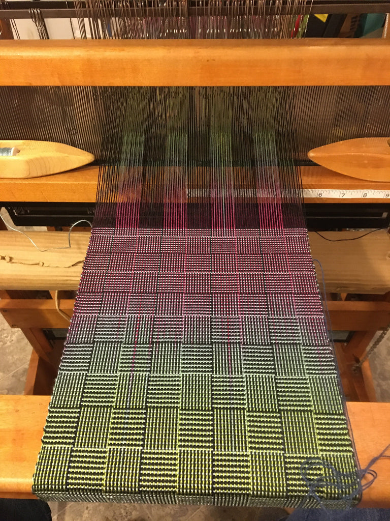Log Cabin Pattern with Painted Yarn