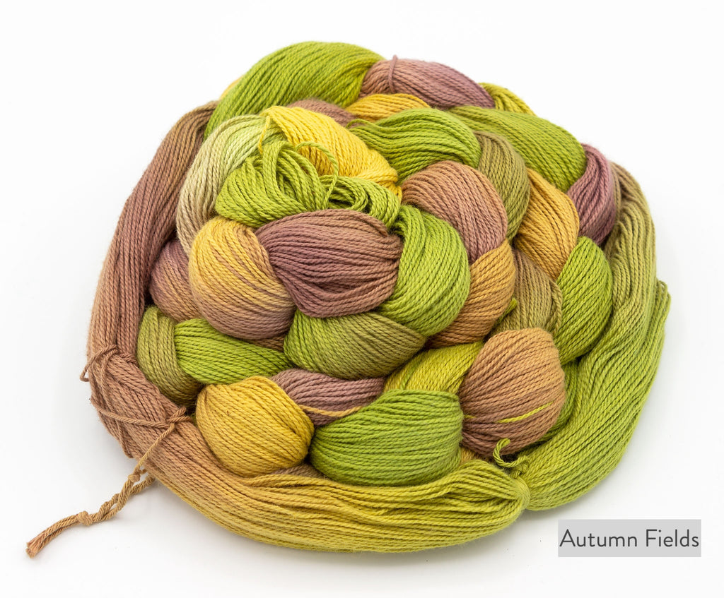 Autumn Fields Hand-Painted 8/2 Ringspun Cotton Weaving Warp by Shiny Dime Fibers