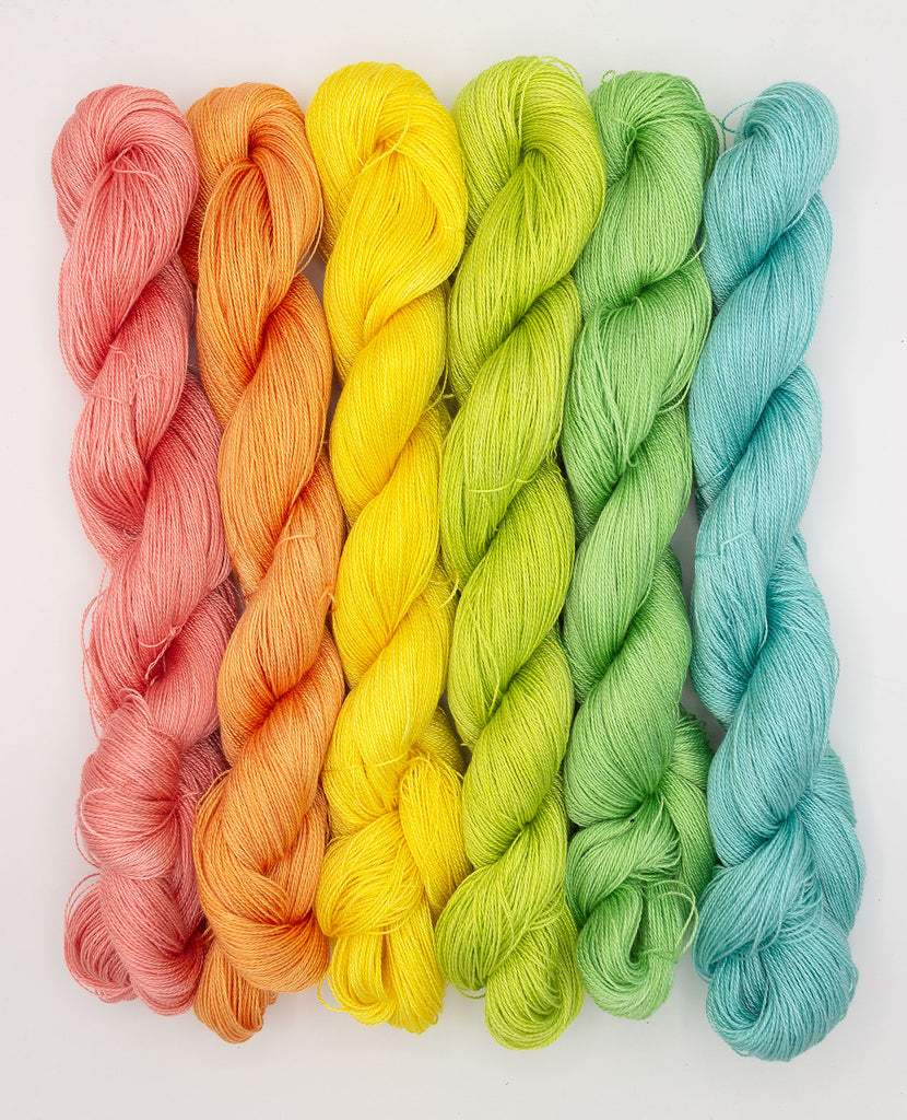 Easter Basket Gradient Palette Hand-Dyed Tencel™  yarn 2 oz. skeins