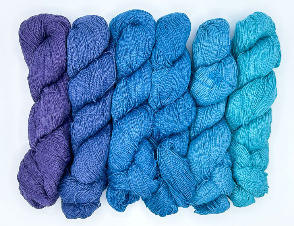 Midnight Lagoon Hand-Dyed Gradient Palette 8/2 Ringspun Cotton Yarn