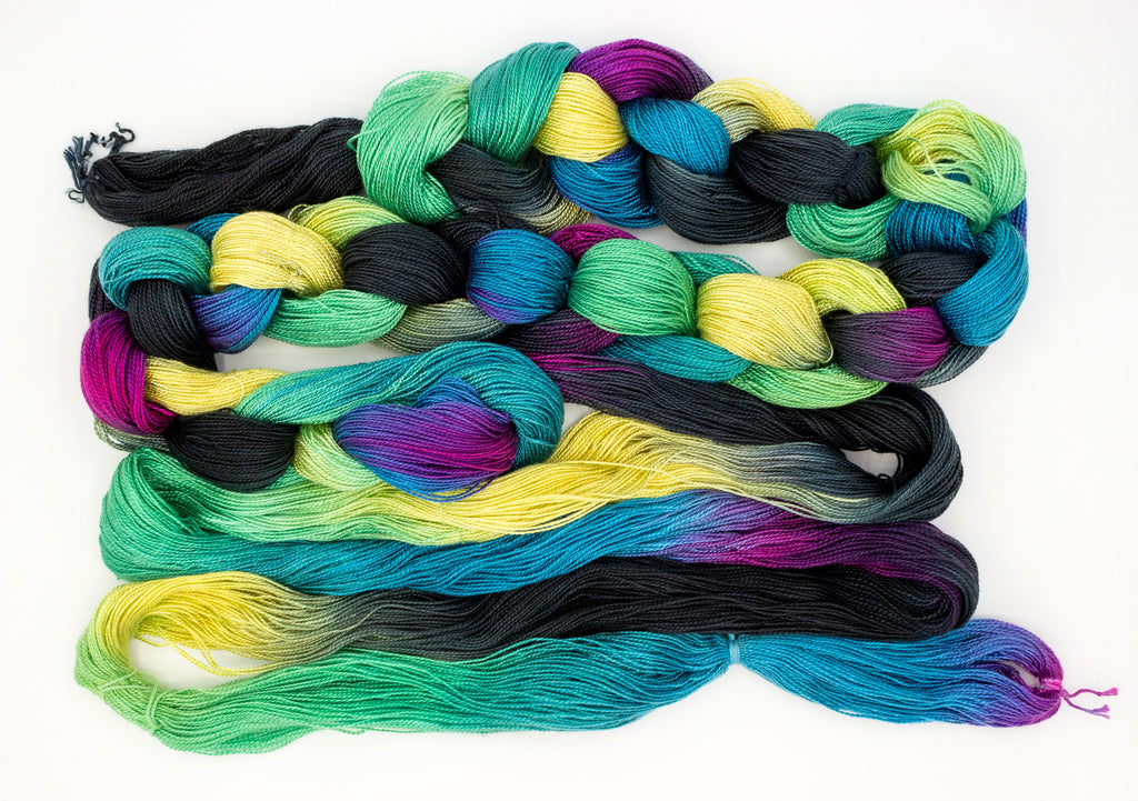 Hand-Painted Tencel™ Warp Weaving Yarn by Shiny Dime Fibers - Northern Lights