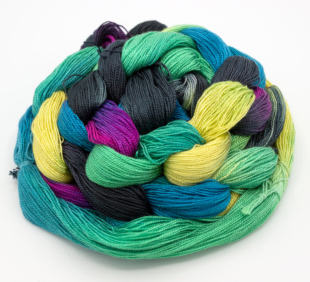 Hand-Painted Tencel™ Warp Weaving Yarn by Shiny Dime Fibers - Northern Lights