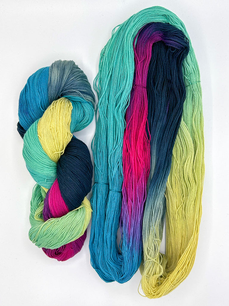 Northern Lights Variegated 8/2 Ringspun Cotton 4 oz. Yarn Skein by Shiny Dime Fibers