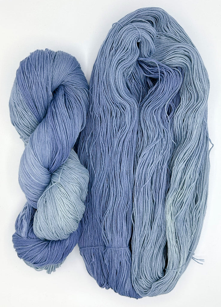 Hand-Painted 8/2 Ringspun Cotton Yarn Skein by Shiny Dime Fibers