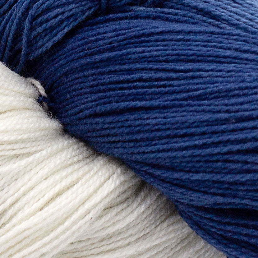 8/2 Ringspun Cotton 4 oz. Skein Dip-Dyed Indigo hand-dyed by Ricketts Indigo