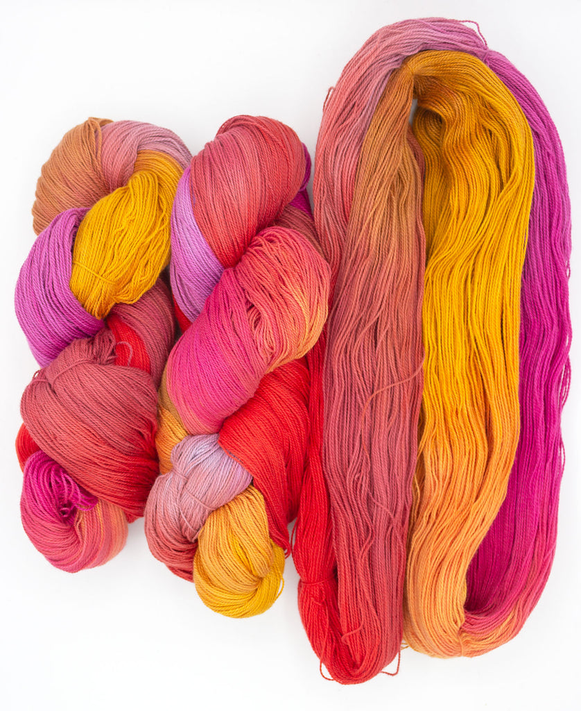 Hand-Painted 8/2 Ringspun 4 Oz. Cotton Yarn Skein by Shiny Dime Fibers