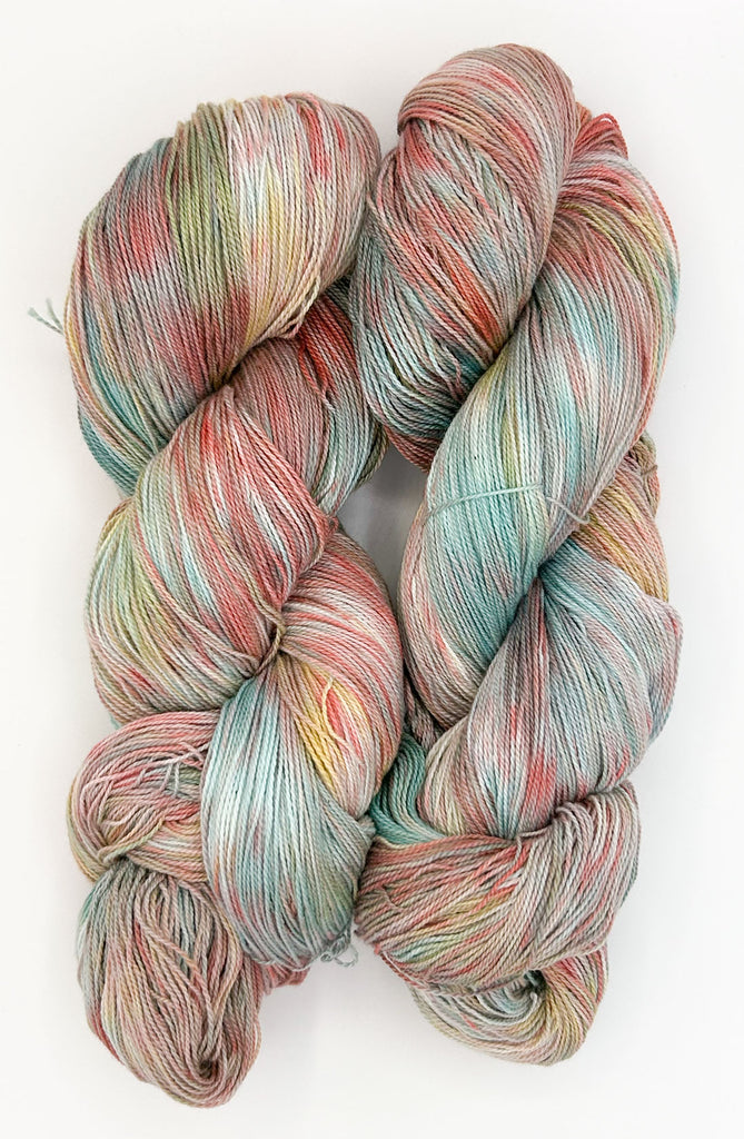 Small Batch #28 "Fall Maples Speckled" 8/2 Ringspun Cotton Hand-Painted Yarn by Shiny Dime Fibers