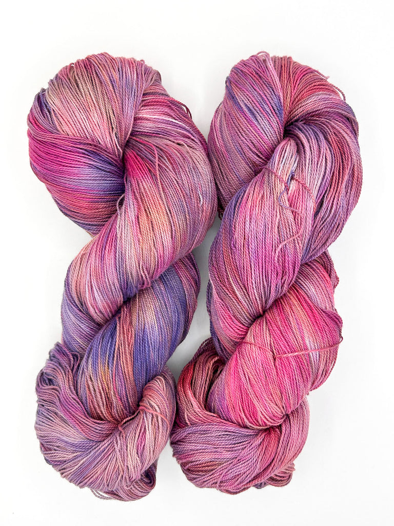 Small Batch #29 "Indiana Sunset Speckled" 8/2 Ringspun Cotton Hand-Painted Yarn by Shiny Dime Fibers