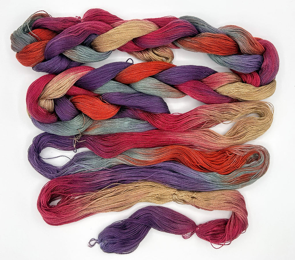 "Lakeside Sunset" Hand-Painted Tencel™ Weaving Warp Yarn