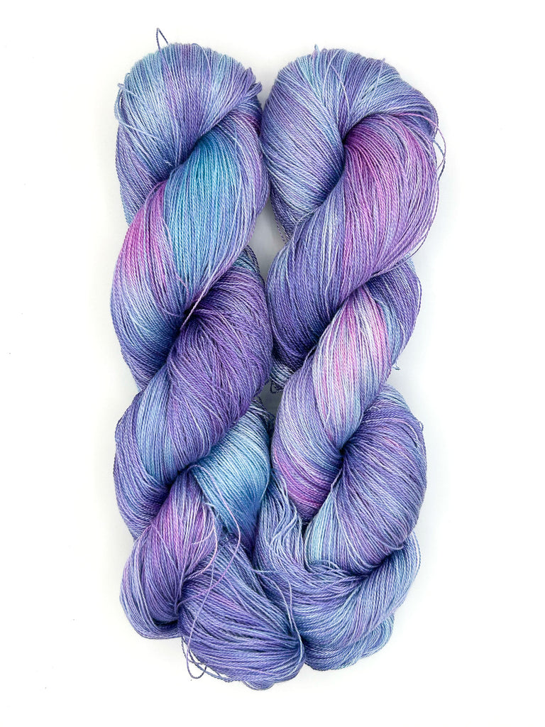 Small Batch #44 "Unicorn Speckled" Hand-Painted 8/2 Tencel™ 4 oz. Yarn Skein by Shiny Dime Fibers