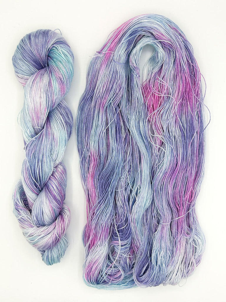 Small Batch #45 "Unicorn Speckled Lighter" Hand-Painted 5/2 Tencel™ 4 oz. Yarn Skein by Shiny Dime Fibers