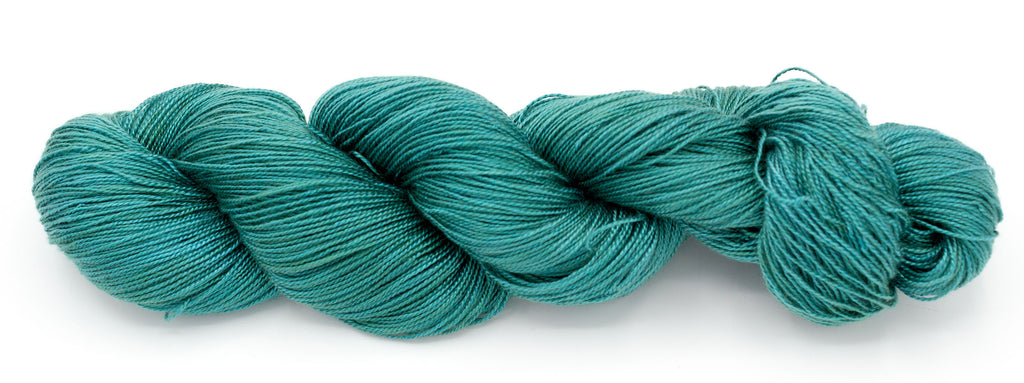 Dark Teal Hand-Dyed 5/2 Tencel 4oz yarn skein