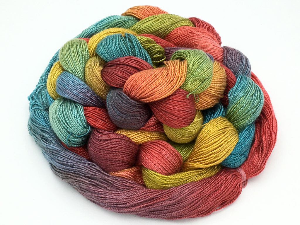 Fall Maples Rainbow Hand-Painted Tencel™ Weaving Warp Yarn