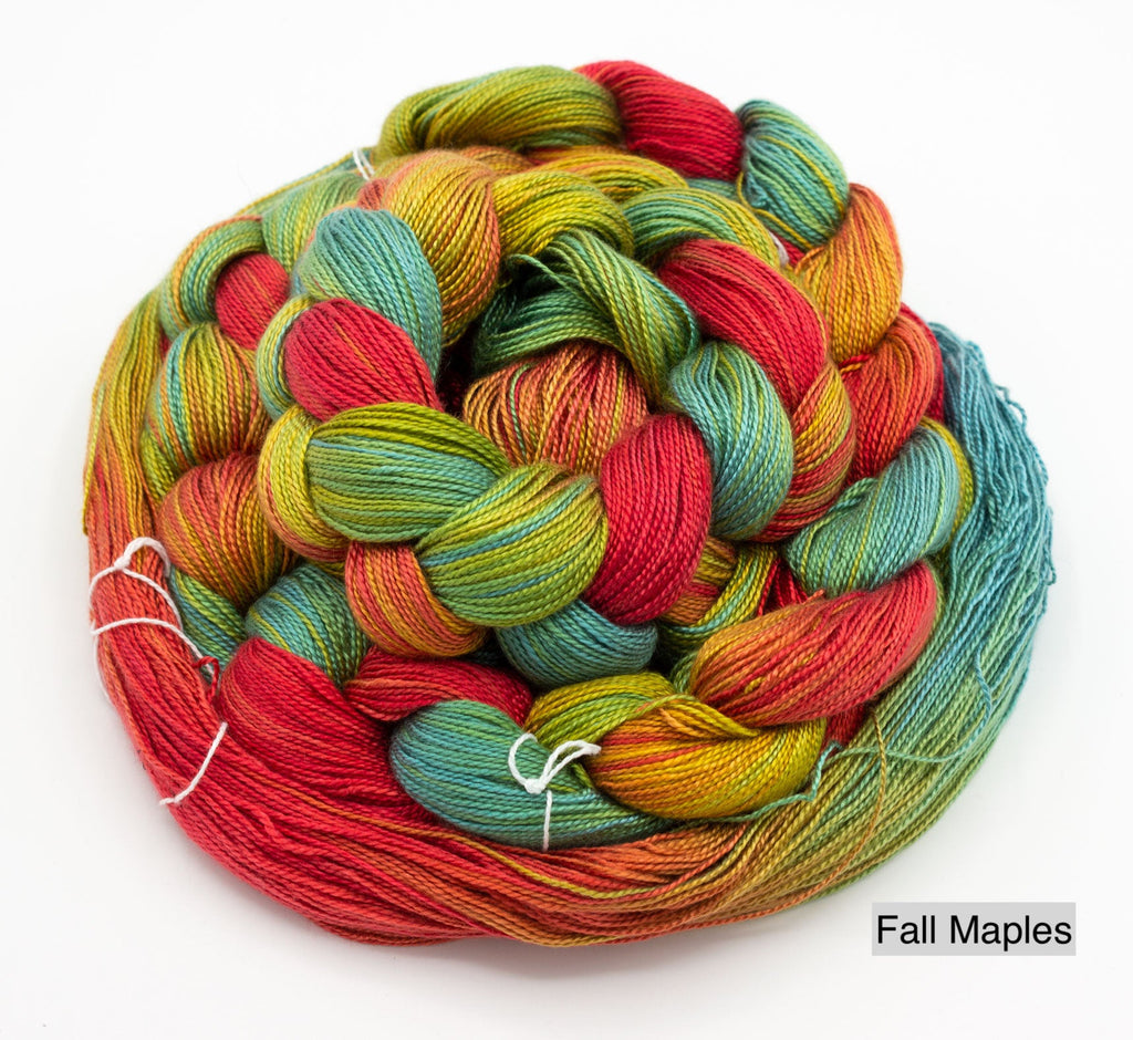 Shiny Dime Fibers Hand-Painted Tencel™ Yarn - Fall Maples
