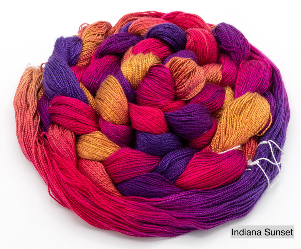 Shiny Dime Fibers Hand-Painted Tencel™ Yarn - Indiana Sunset