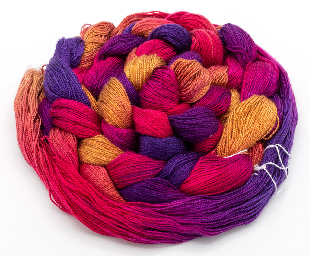 Indiana Sunset Hand-Painted Tencel™ Warp Yarn by Shiny Dime Fibers