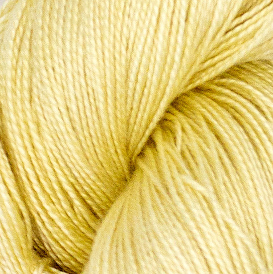 Hand-Dyed 5/2 Tencel™ 4 oz yarn skein - Naturally dyed by Jean Haley Dye + Design. Color 11 - Pale Yellow