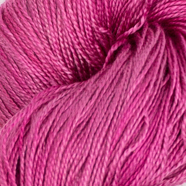 Hand-Dyed 5/2 Tencel™ 4 oz yarn skein - Naturally dyed by Jean Haley Dye + Design. Color 4 - Pink
