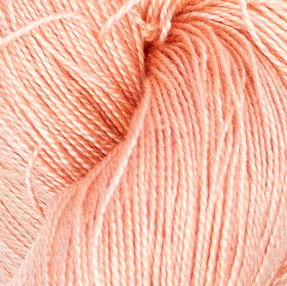 Hand-Dyed 5/2 Tencel™ 4 oz yarn skein - Naturally dyed by Jean Haley Dye + Design. Color 7 - Peach