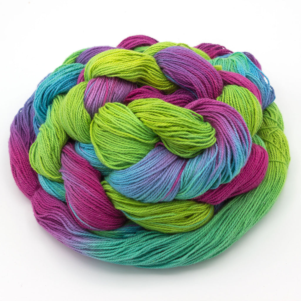 Mardi Gras Hand-Painted Cotton Warp Yarn