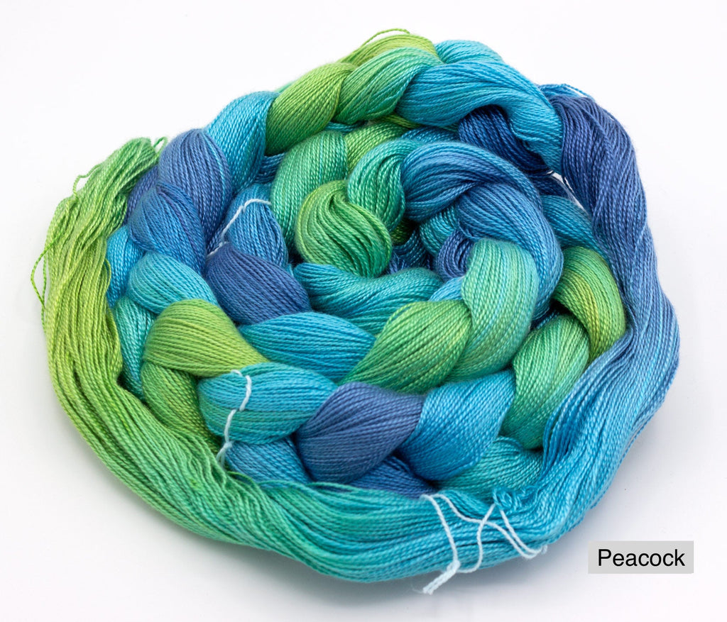Shiny Dime Fibers Hand-Painted Tencel™ Yarn - Peacock