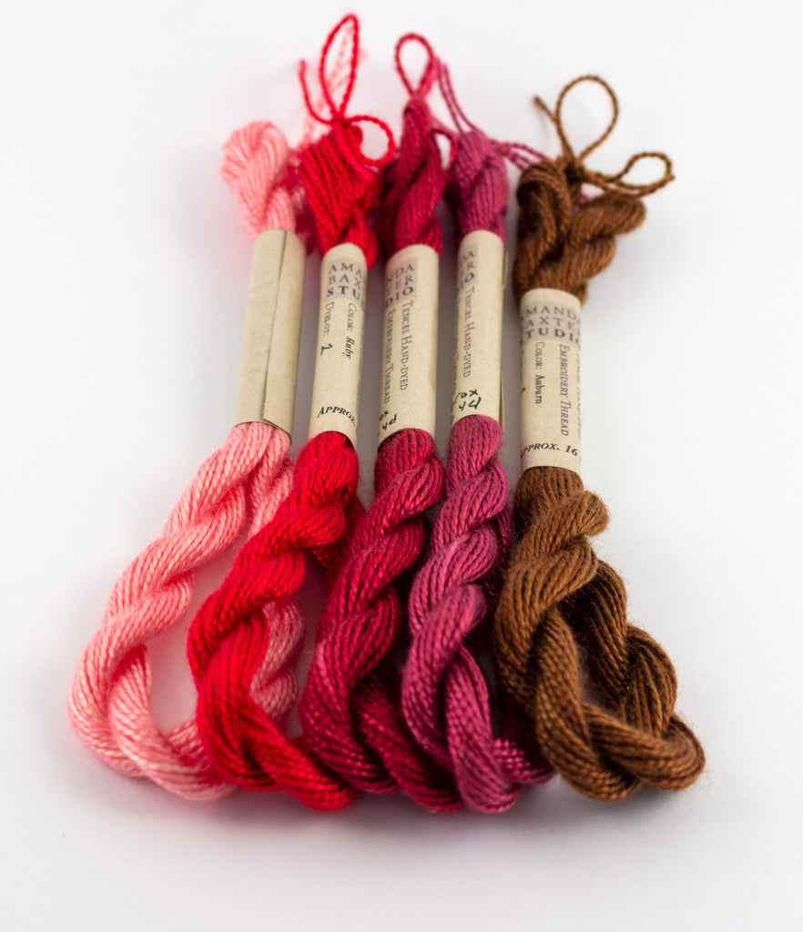 Red Palette Hand-Dyed Tencel Embroidery Thread 