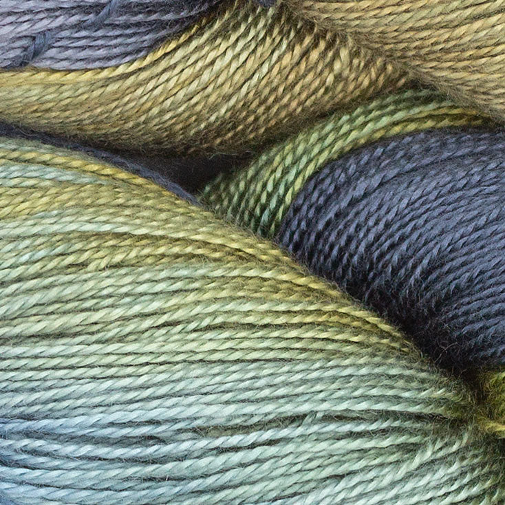 Hand-Painted 5/2 Tencel™ 4 oz Yarn Skein - Riverbed Variegated